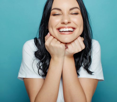 Lady smiles radiantly